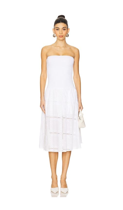 WeWoreWhat Ribbed Cotton Midi Dress in White by WEWOREWHAT