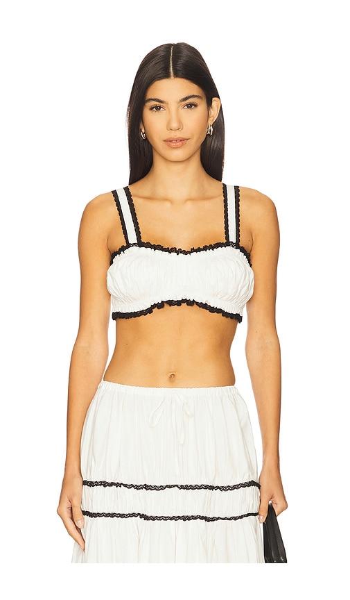WeWoreWhat Ruched Crop Top in White by WEWOREWHAT