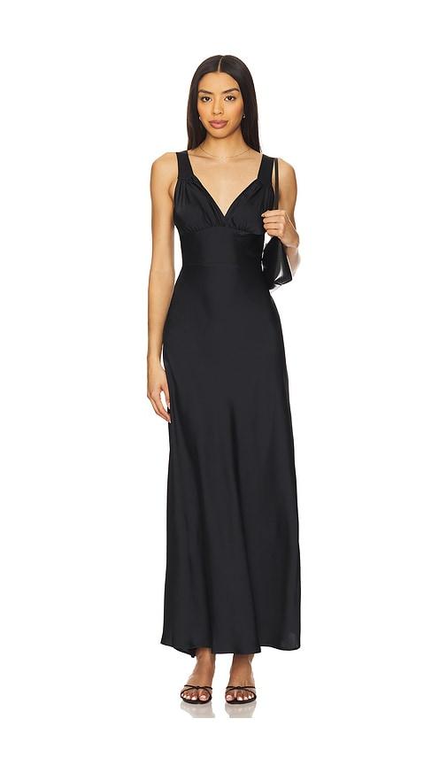 WeWoreWhat Ruched Cup Slip Maxi Dress in Black by WEWOREWHAT