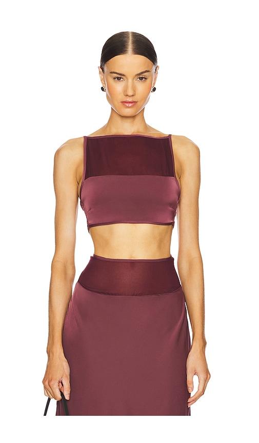 WeWoreWhat Square Neck Cami in Burgundy by WEWOREWHAT
