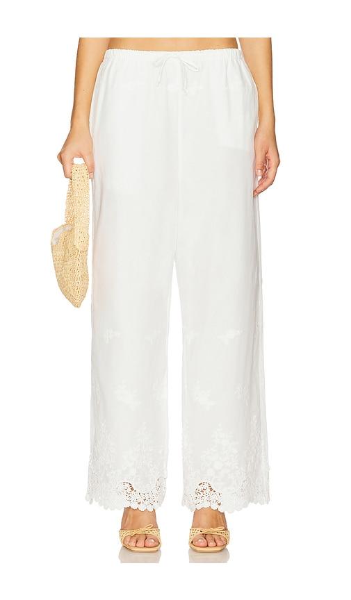 WeWoreWhat Tie Waist Pant in Ivory by WEWOREWHAT