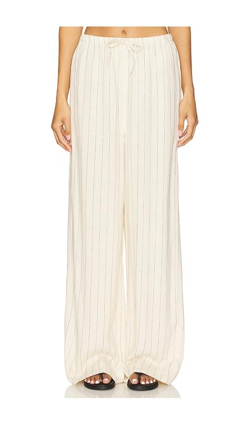 WeWoreWhat Tie Waist Pant in Ivory by WEWOREWHAT