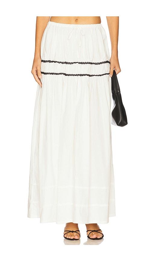 WeWoreWhat Tiered Midi Skirt in White by WEWOREWHAT