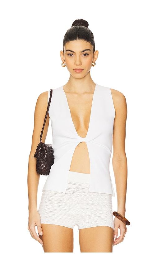WeWoreWhat Twist Front Flyaway Tank in White by WEWOREWHAT