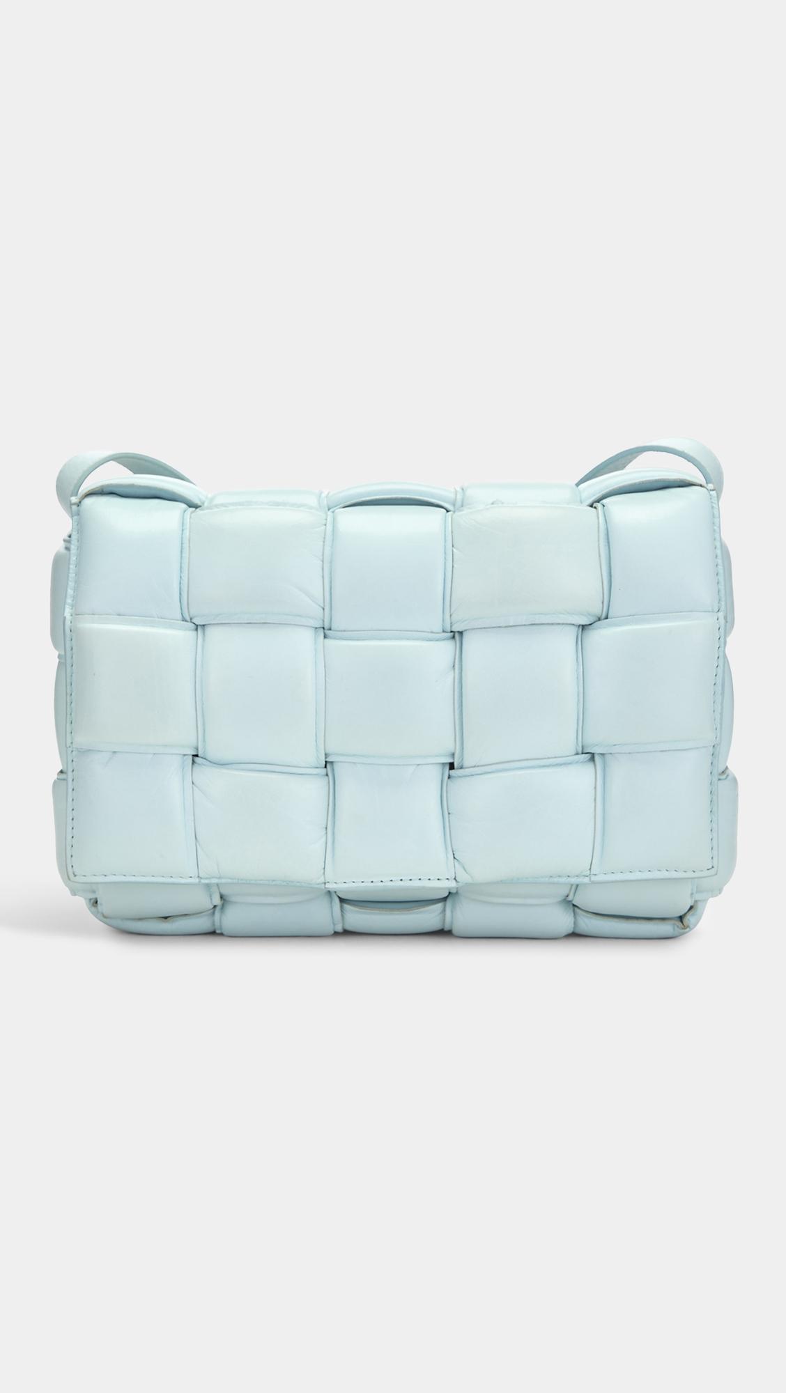 Bottega Blue Maxi Intrecciato Padded Cassette Bag by WHAT GOES AROUND COMES AROUND