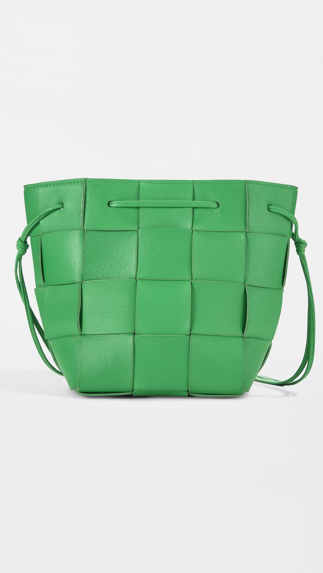 Bottega Green Maxi Intrecciato Cassette Bucket Bag by WHAT GOES AROUND COMES AROUND