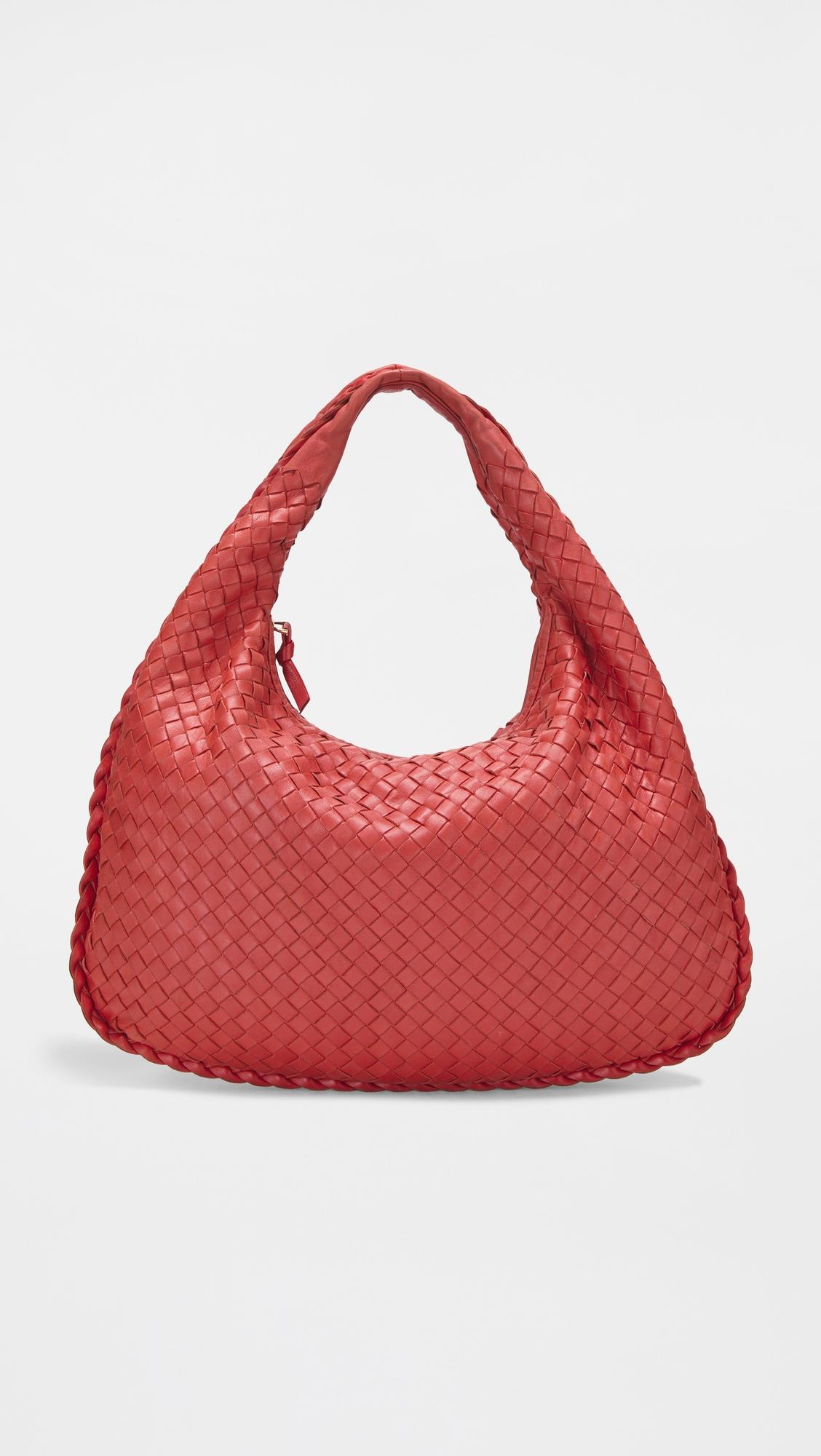 Bottega Red Intrecciato Veneta Medium Hobo Bag by WHAT GOES AROUND COMES AROUND