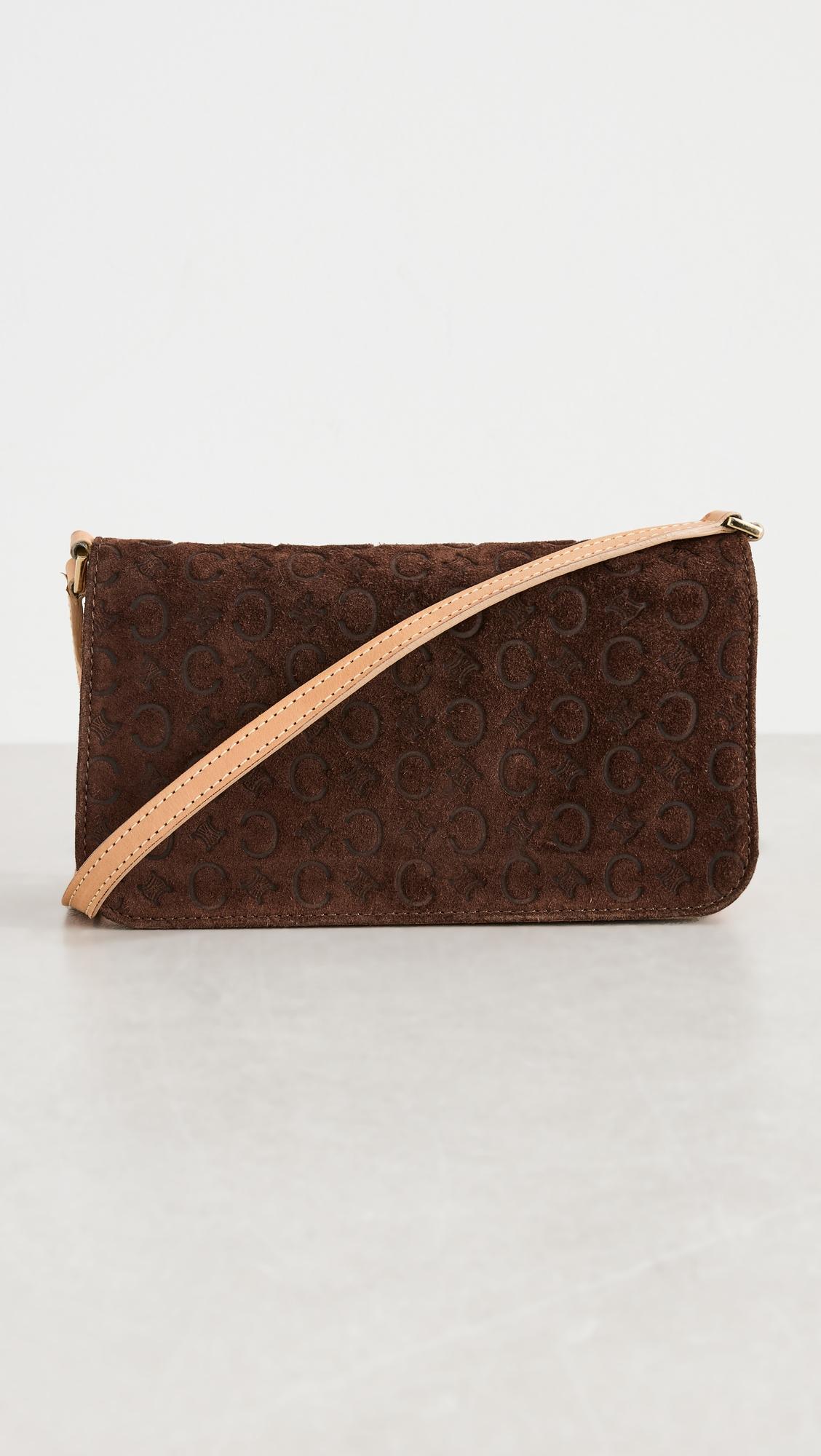 Celine Brown Suede Shoulder Bag by WHAT GOES AROUND COMES AROUND
