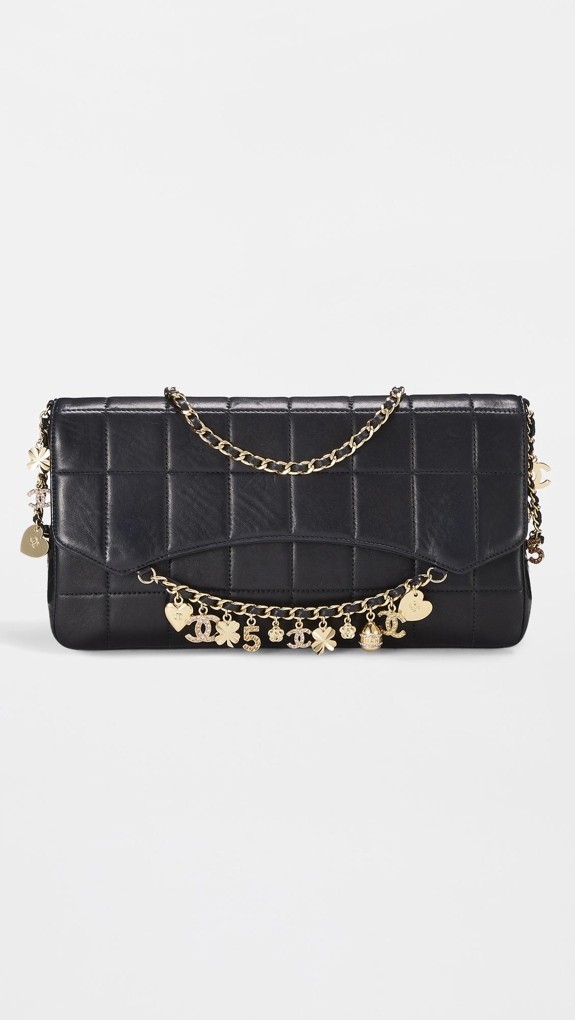 Chanel Black Lambskin Chocolate Bar Charms Bag by WHAT GOES AROUND COMES AROUND