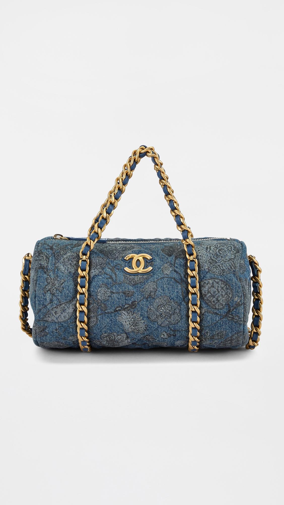 Chanel Blue Denim Destination Chenonceau Bowling Bag by WHAT GOES AROUND COMES AROUND