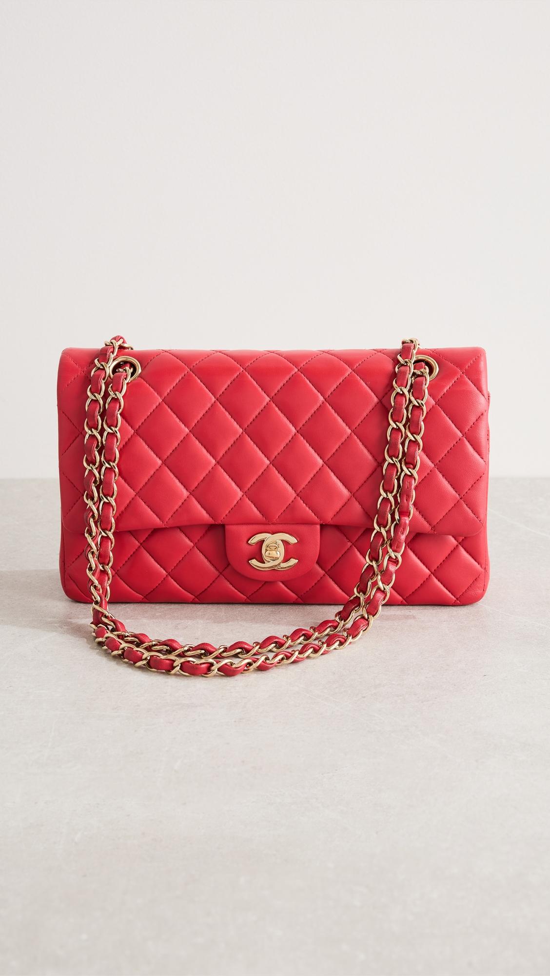 Chanel Pink Lambskin 2.55 10" Shoulder Bag by WHAT GOES AROUND COMES AROUND