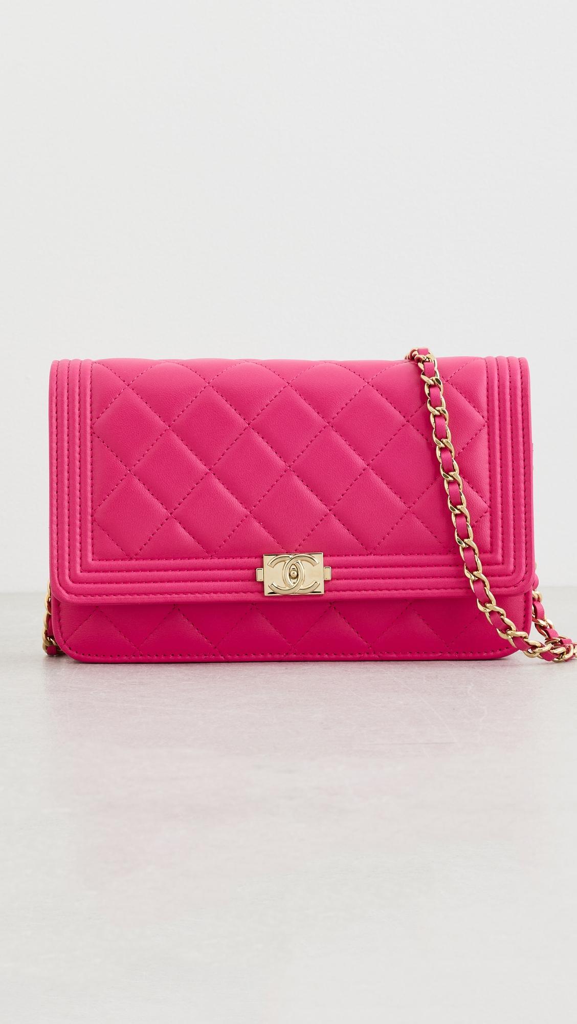 Chanel Pink Lambskin Wallet On A Chain by WHAT GOES AROUND COMES AROUND