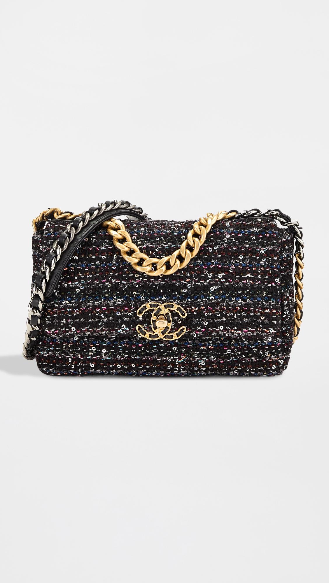 Chanel Tweed 19 Medium Flap Bag by WHAT GOES AROUND COMES AROUND