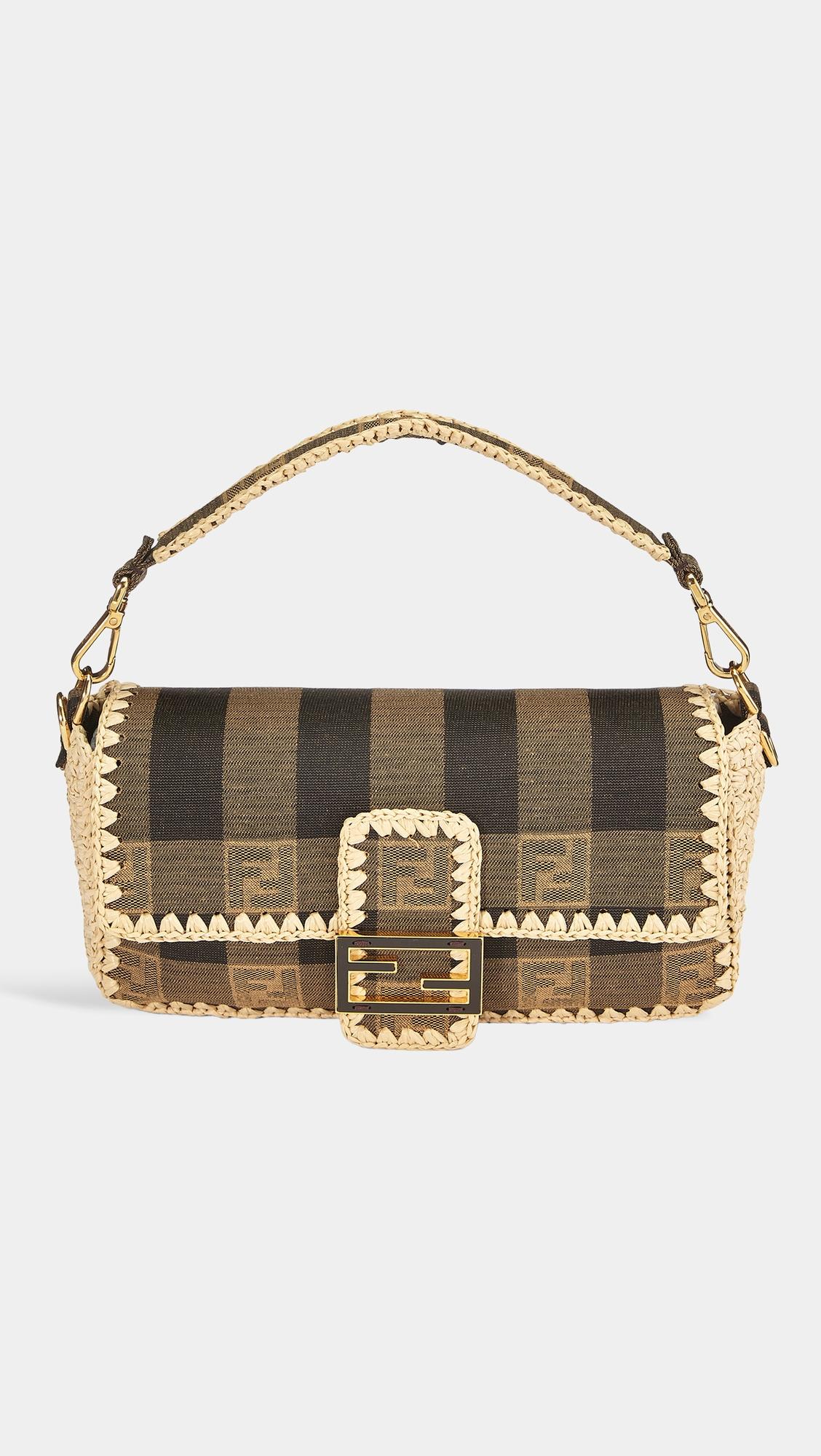 Fendi Multi Pequin Convertible Baguette Bag by WHAT GOES AROUND COMES AROUND