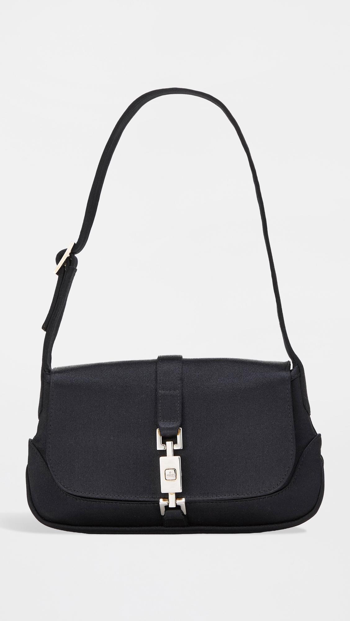 Gucci Black Satin Jackie Shoulder Bag Mini by WHAT GOES AROUND COMES AROUND