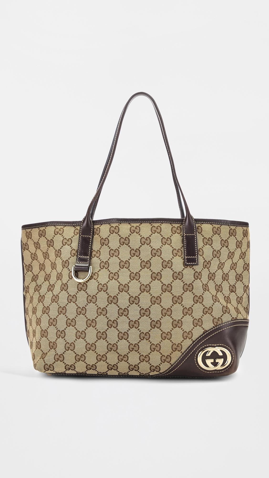 Gucci Brown Canvas Britt Tote by WHAT GOES AROUND COMES AROUND