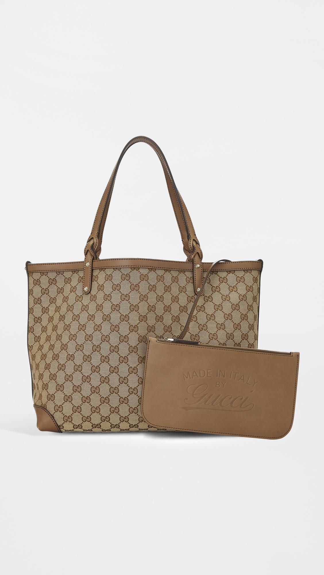 Gucci Brown Canvas Craft Tote by WHAT GOES AROUND COMES AROUND