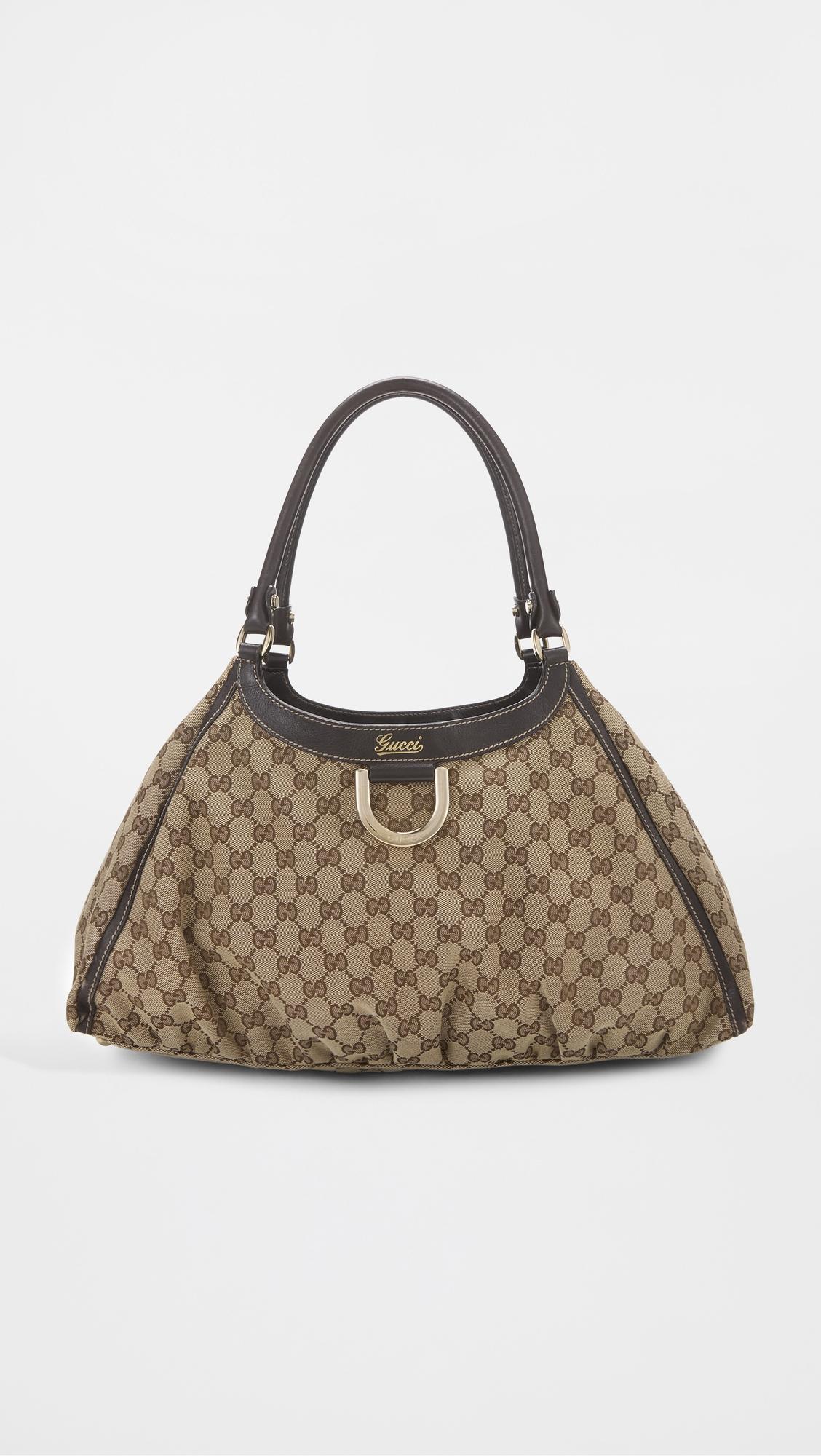 Gucci Brown Canvas D Ring Abbey Large Tote by WHAT GOES AROUND COMES AROUND