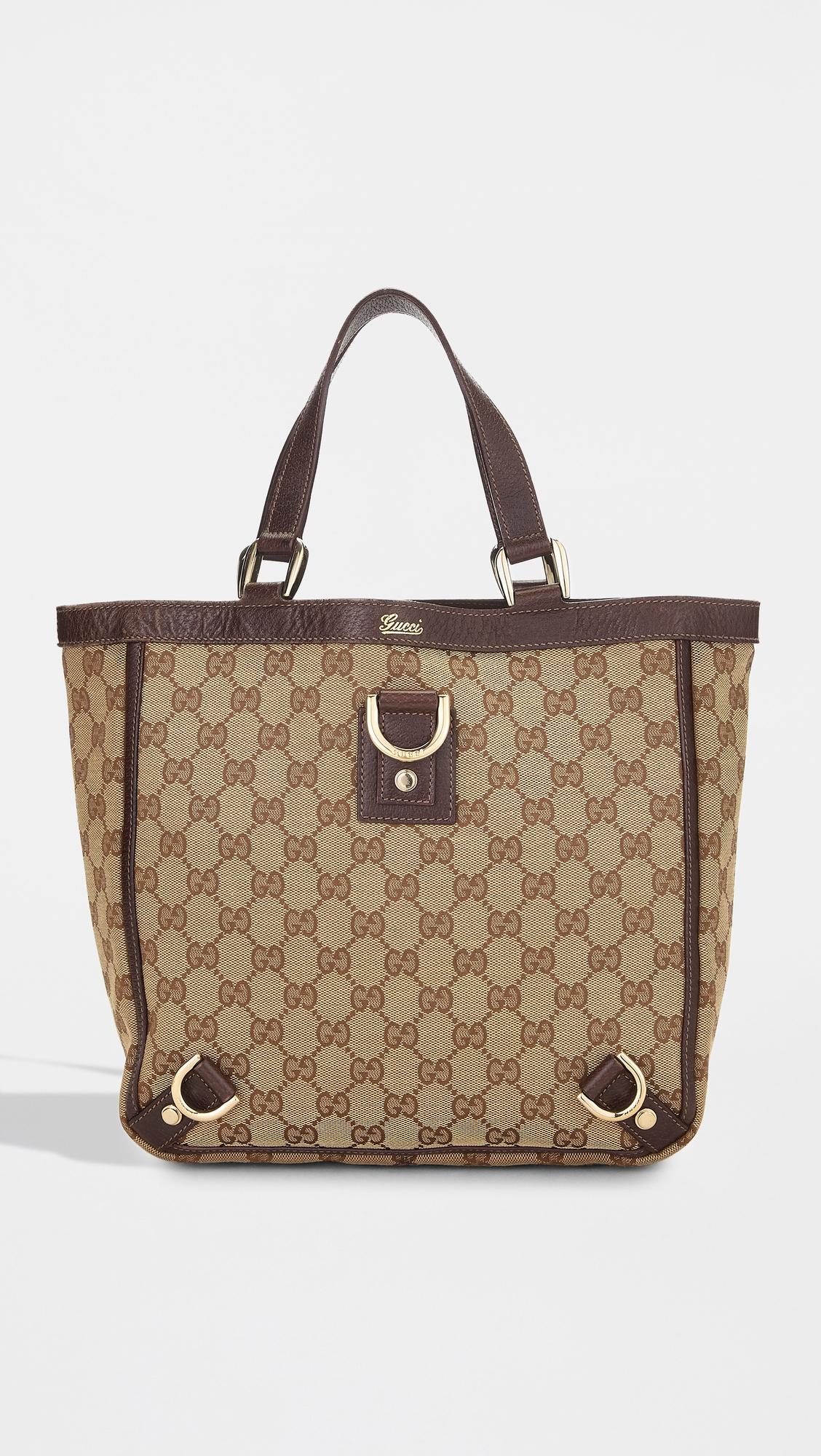 Gucci Brown Canvas D Ring Abbey Small Tote by WHAT GOES AROUND COMES AROUND