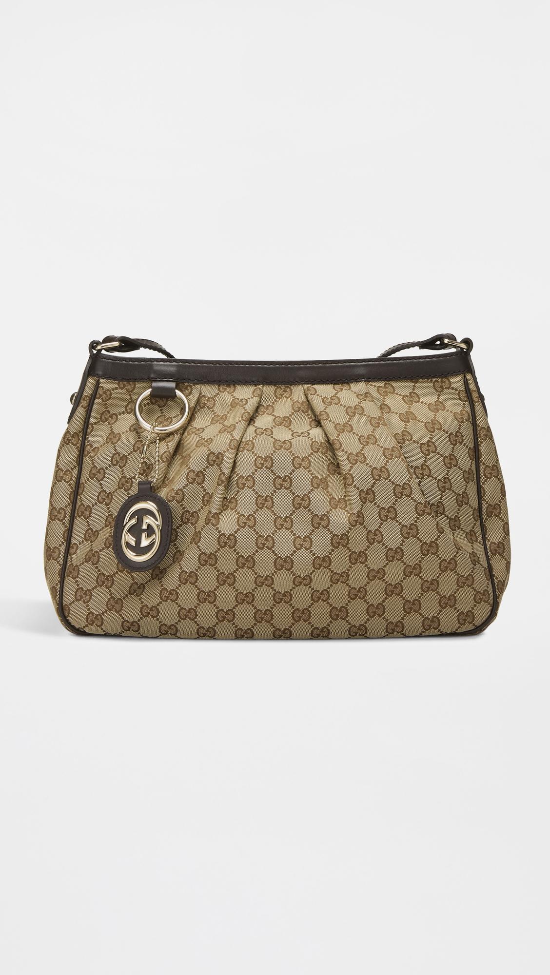 Gucci Brown Canvas Sukey Messenger Bag by WHAT GOES AROUND COMES AROUND