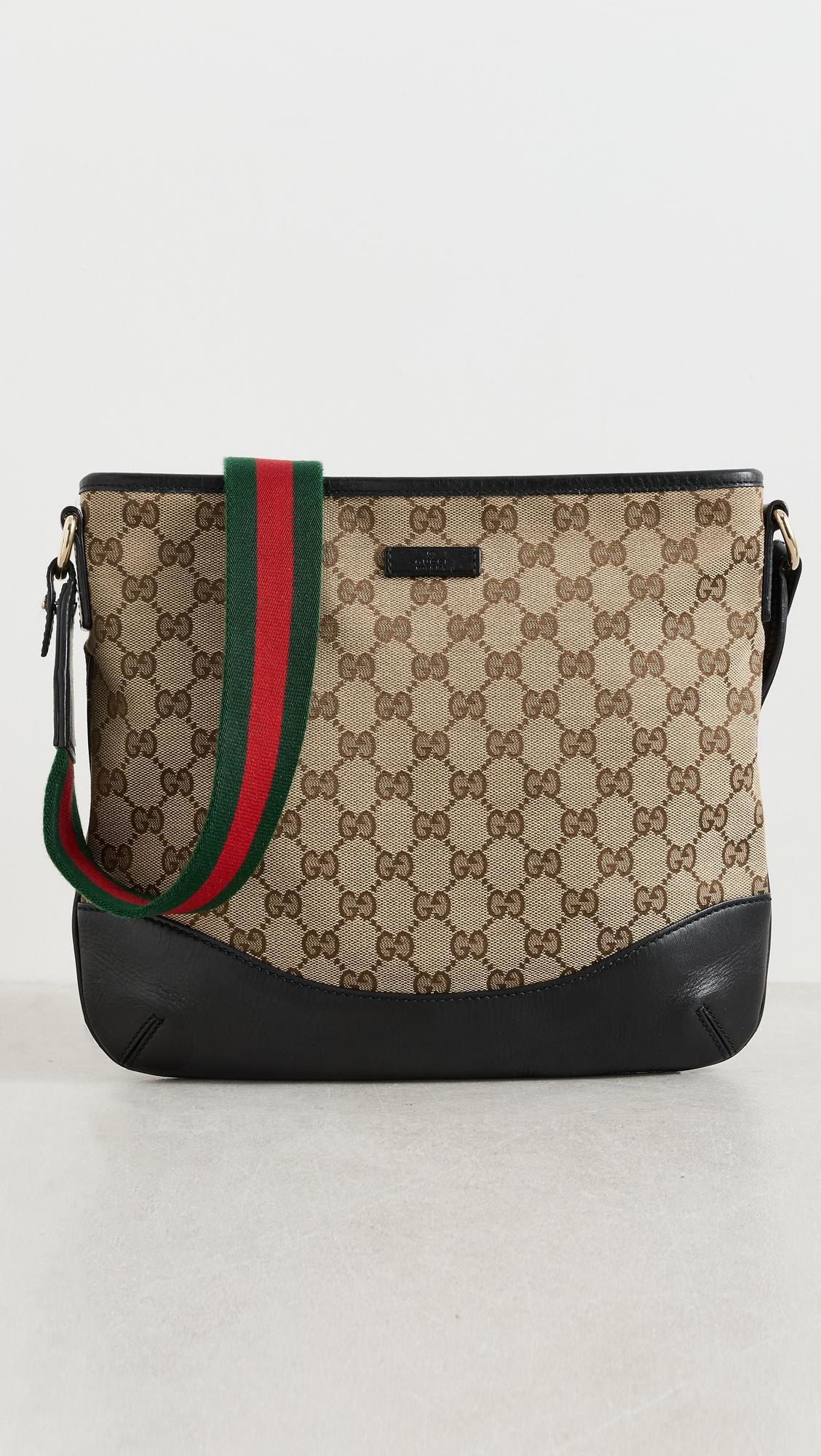 Gucci Canvas Web Strap Messenger Bag by WHAT GOES AROUND COMES AROUND