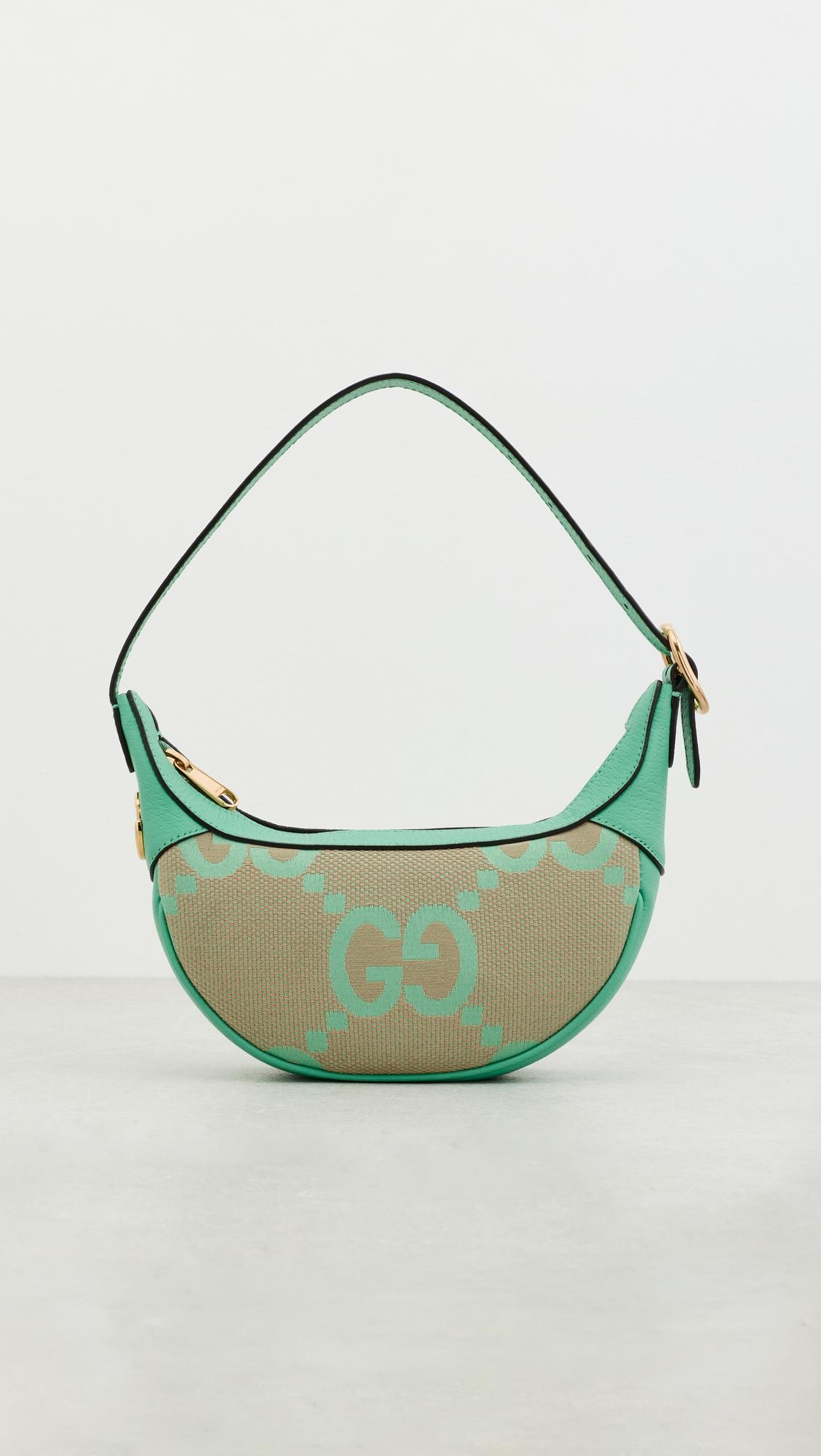 Gucci Green Canvas Jumbo Ophidia Mini Bag by WHAT GOES AROUND COMES AROUND