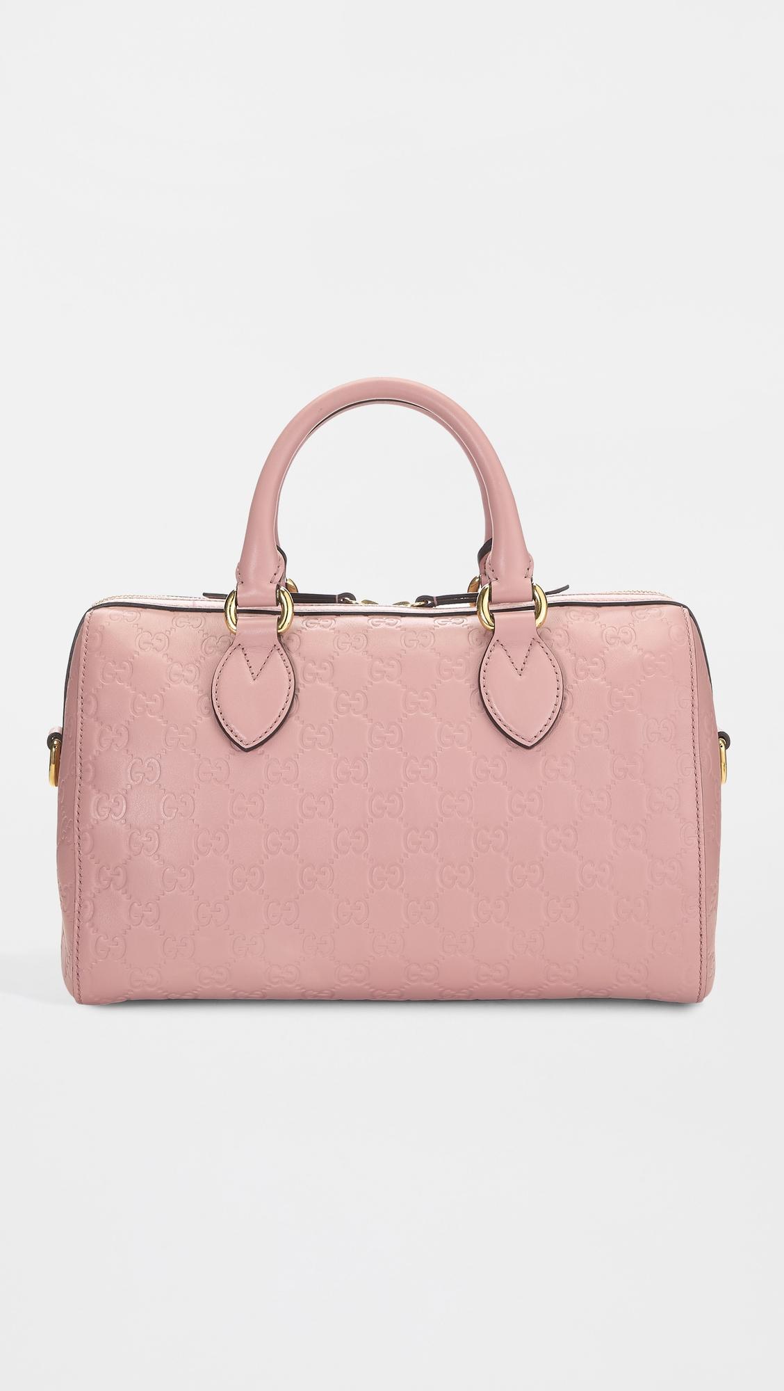 Gucci Pink Guccissima Boston Handbag by WHAT GOES AROUND COMES AROUND