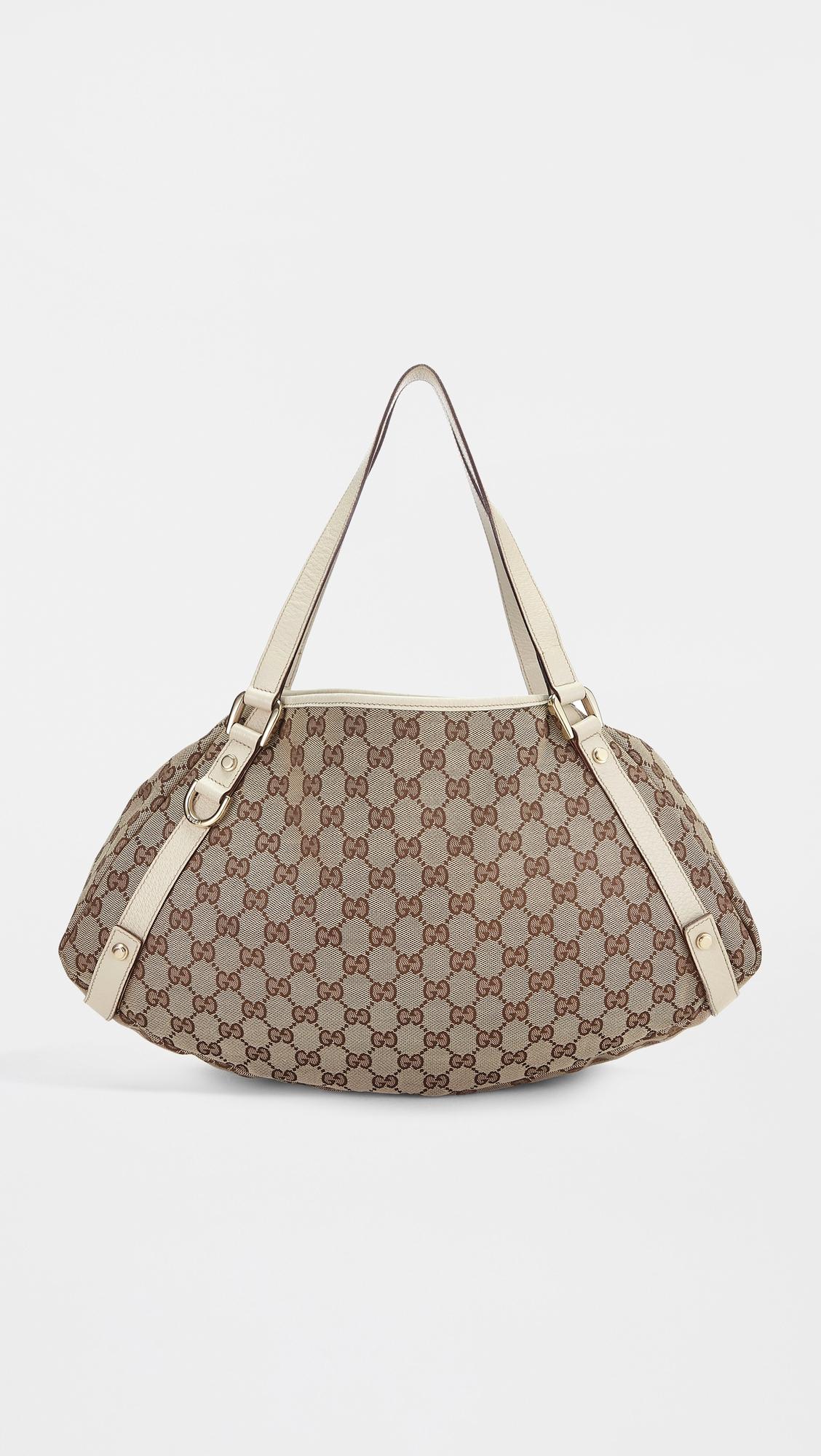 Gucci White Canvas Abbey Large Tote by WHAT GOES AROUND COMES AROUND