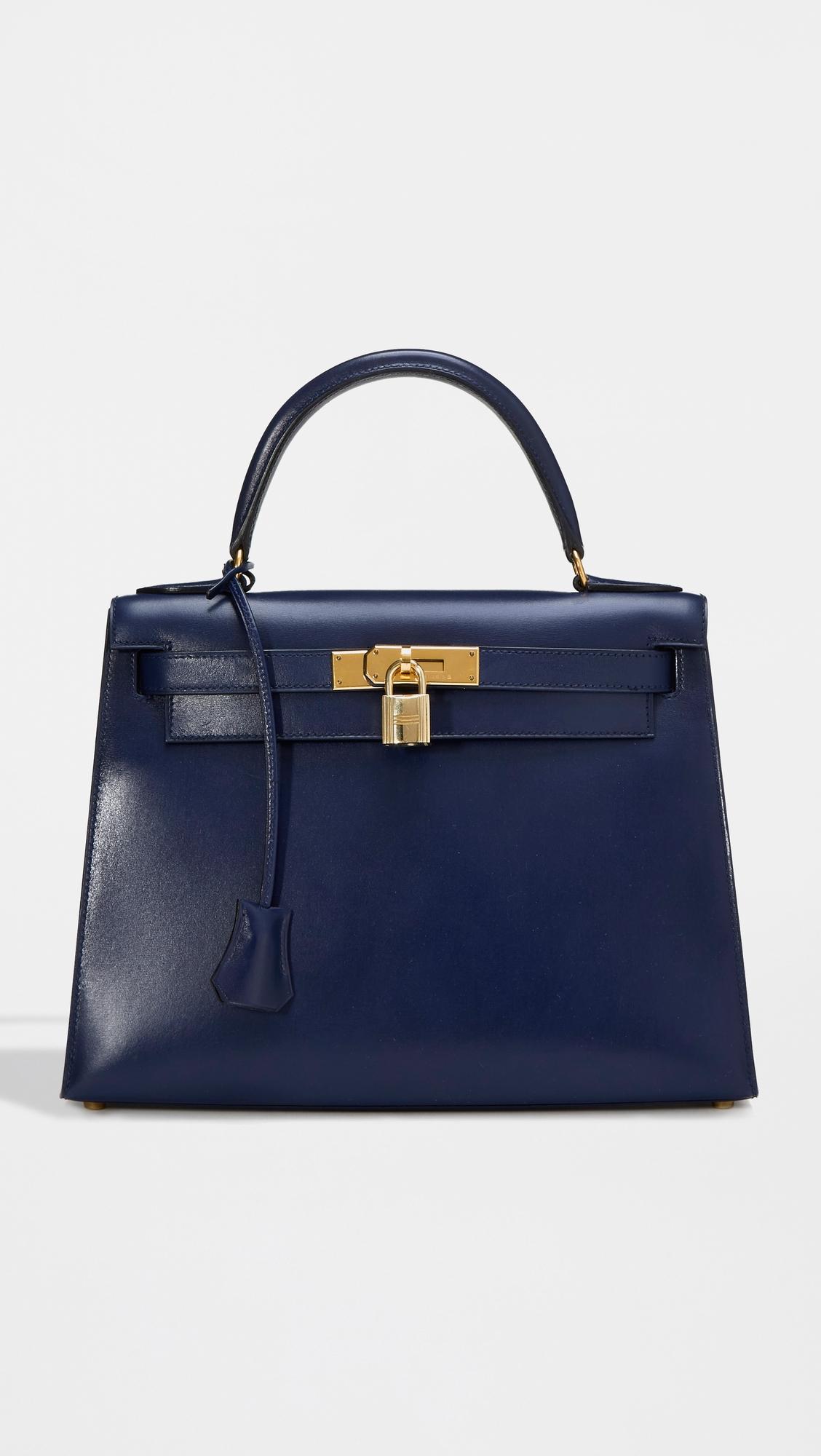 Hermes Blue Box Kelly 28 Satchel by WHAT GOES AROUND COMES AROUND