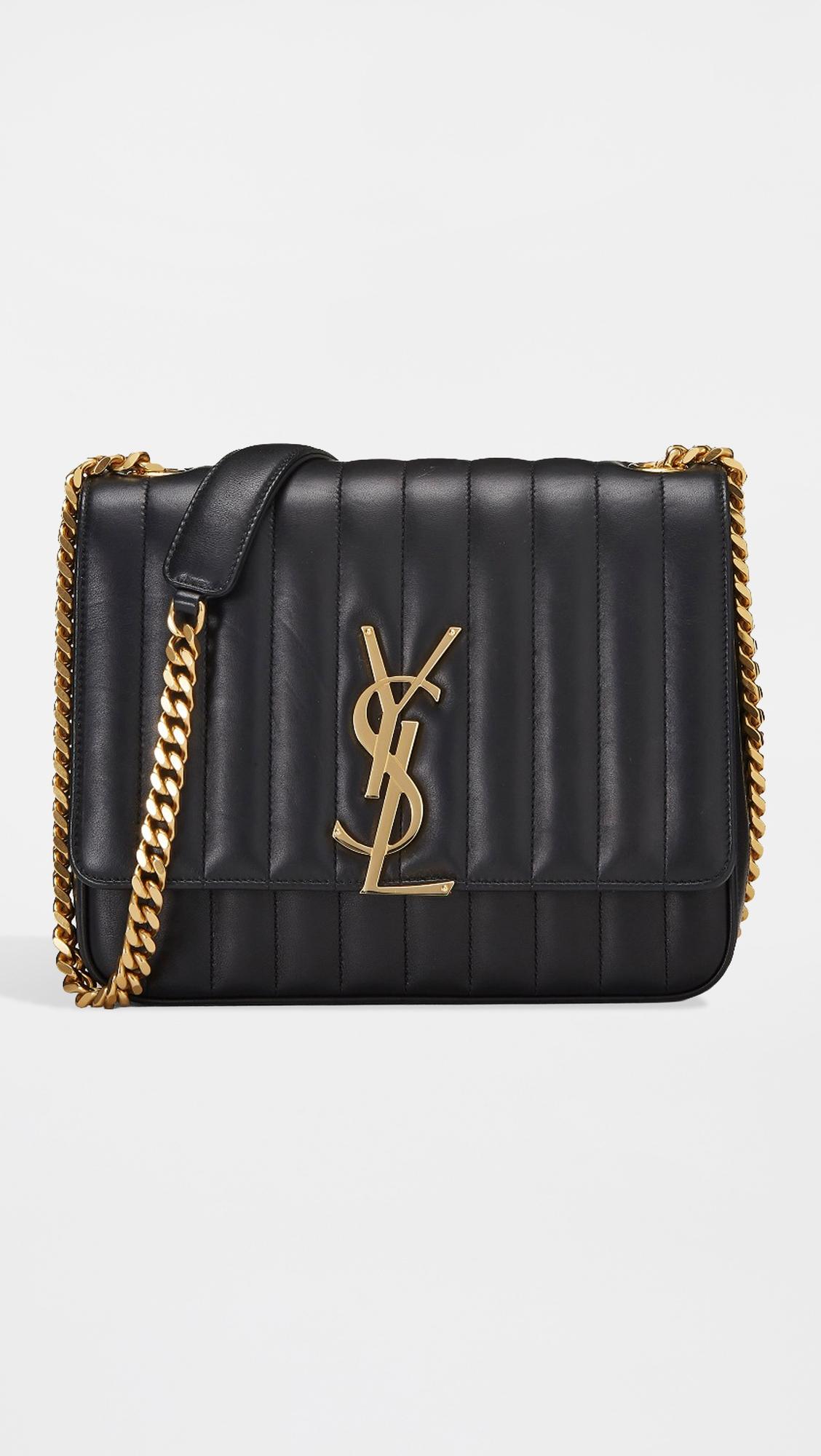 YSL Black Lambskin Vicky Crossbody Bag Small by WHAT GOES AROUND COMES AROUND
