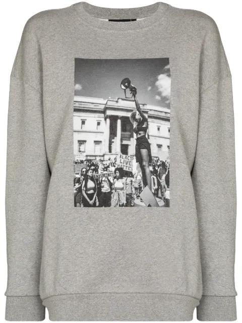 Megaphone photograph-print sweatshirt by WHAT WE SEEE + MISAN HARRIMAN