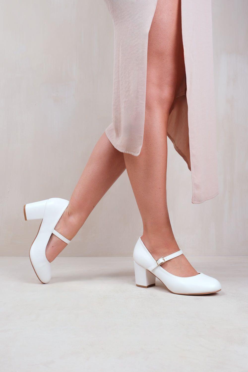 'Araceli' Wide Fit Block Heel Mary Jane Pumps by WHERE'S THAT FROM