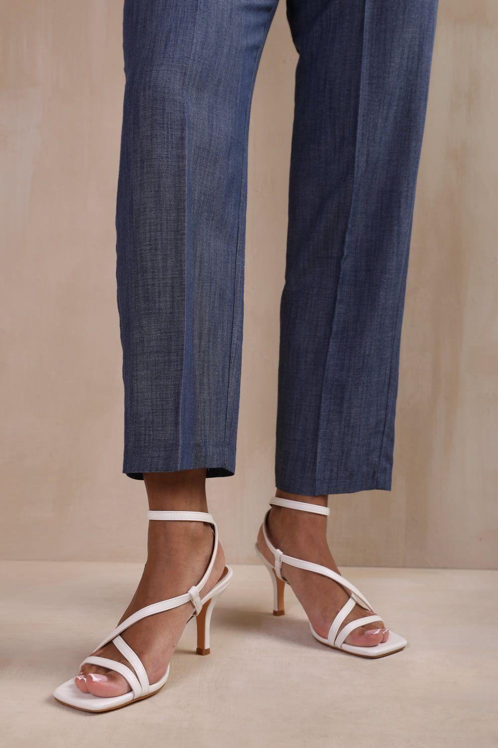'Austin' Multi Strap Cross Over Mid Heels by WHERE'S THAT FROM