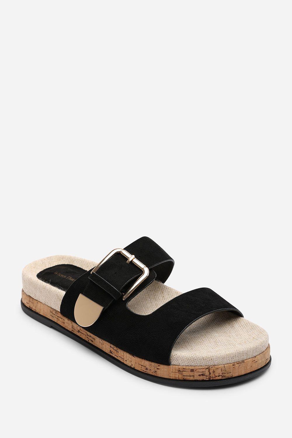 Avenue Buckle Footbed Suede Sandal by WHERE'S THAT FROM