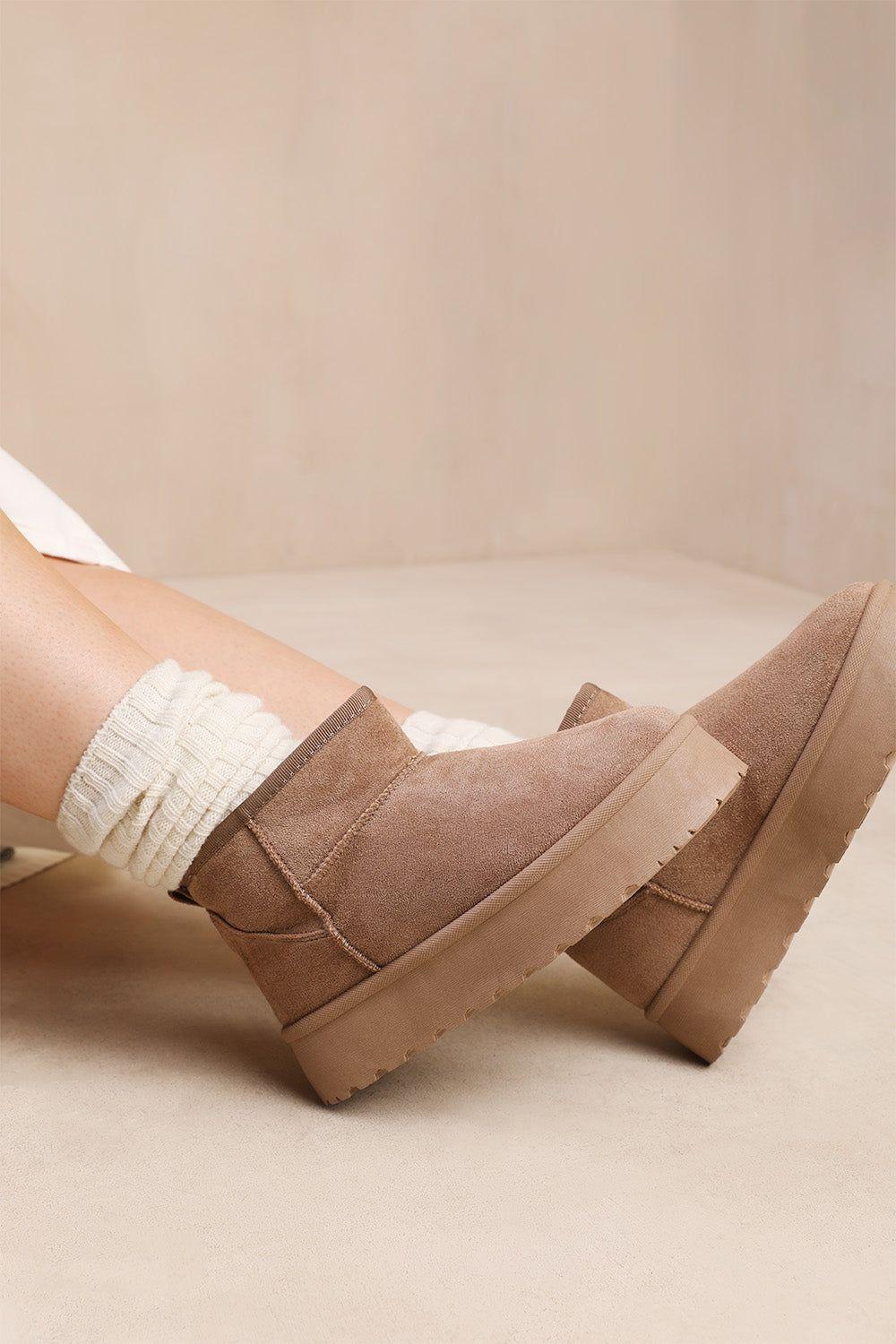 'Calla' Flatform Fur Lining Ankle Boot by WHERE'S THAT FROM