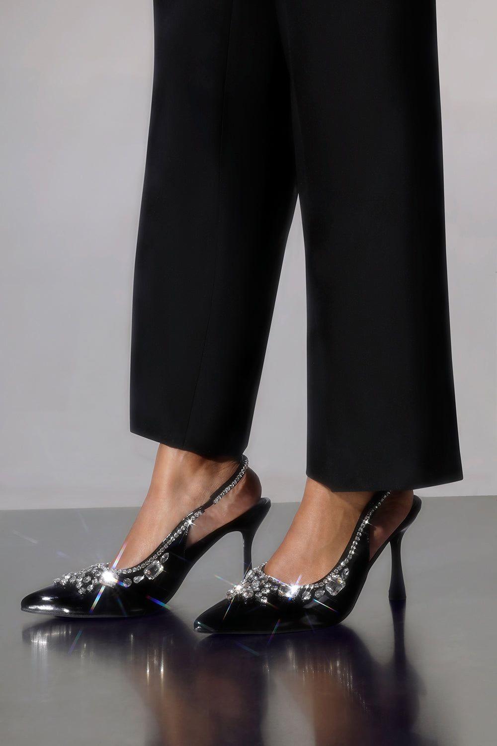'Delpha' Crystal Embellished Slingback Heel by WHERE'S THAT FROM