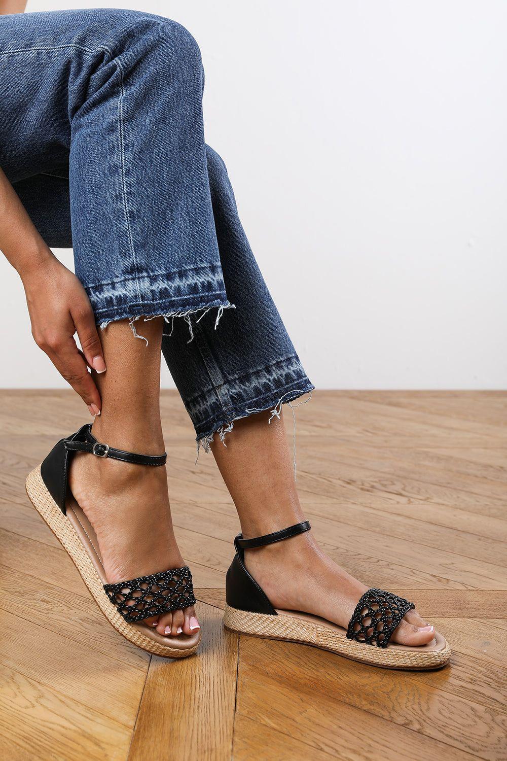 'Desiree' Handwoven Flatform Espadrille Sandal by WHERE'S THAT FROM