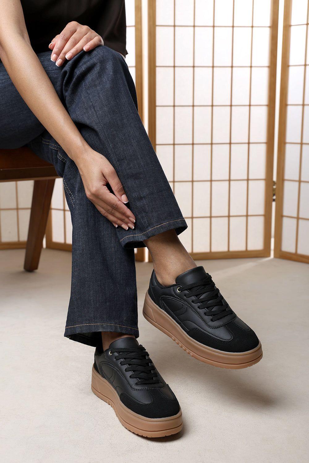 'Elvena' Platform Lace Up Classic Trainer by WHERE'S THAT FROM