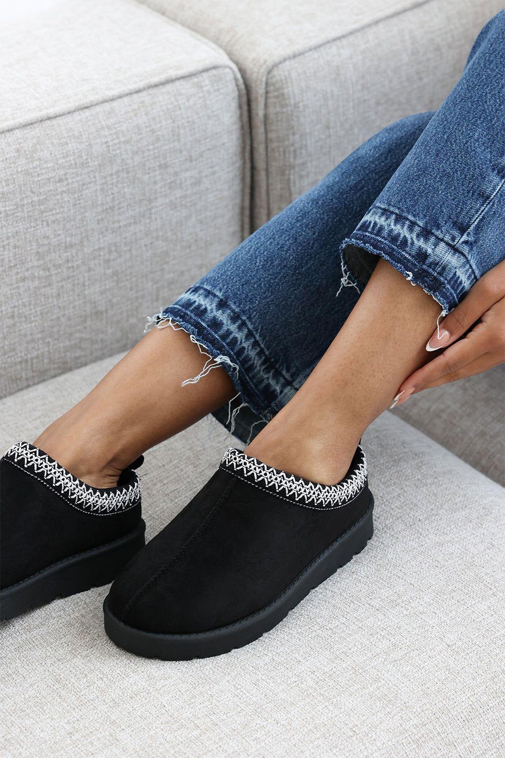 'Felinia' Embroidery Detail Slip On Ankle Boots by WHERE'S THAT FROM