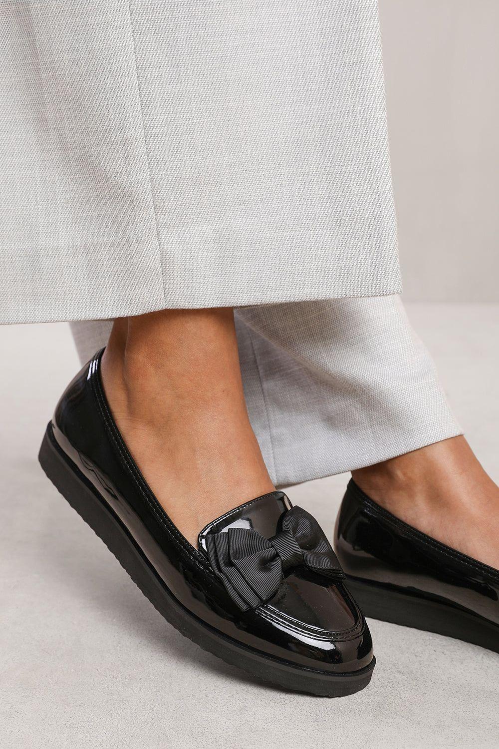 'Fionna' Slip On Loafer Slider With Bow Detail by WHERE'S THAT FROM