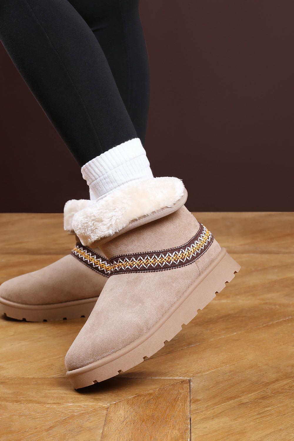 'Flora' Suede Flat Slippers with Embroidered Trim Detail by WHERE'S THAT FROM