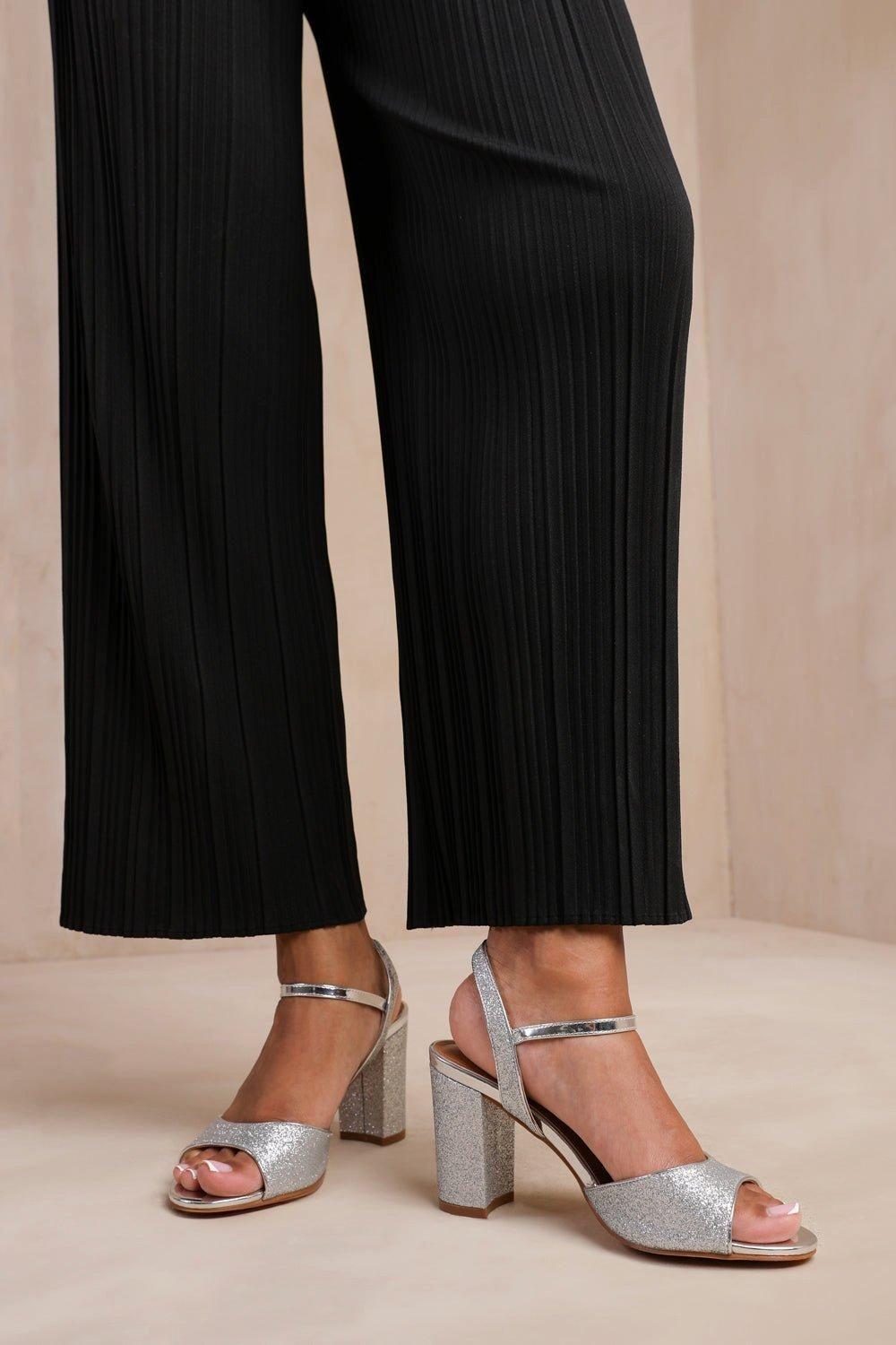 'Florence' Mid High Heels With Ankle Strap by WHERE'S THAT FROM