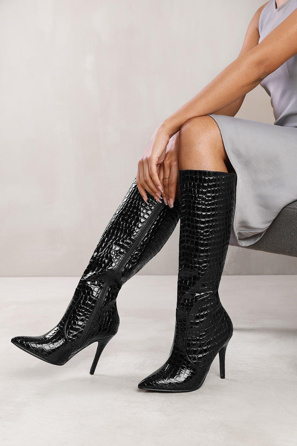 'Isabel' High Heel Calf Boot by WHERE'S THAT FROM