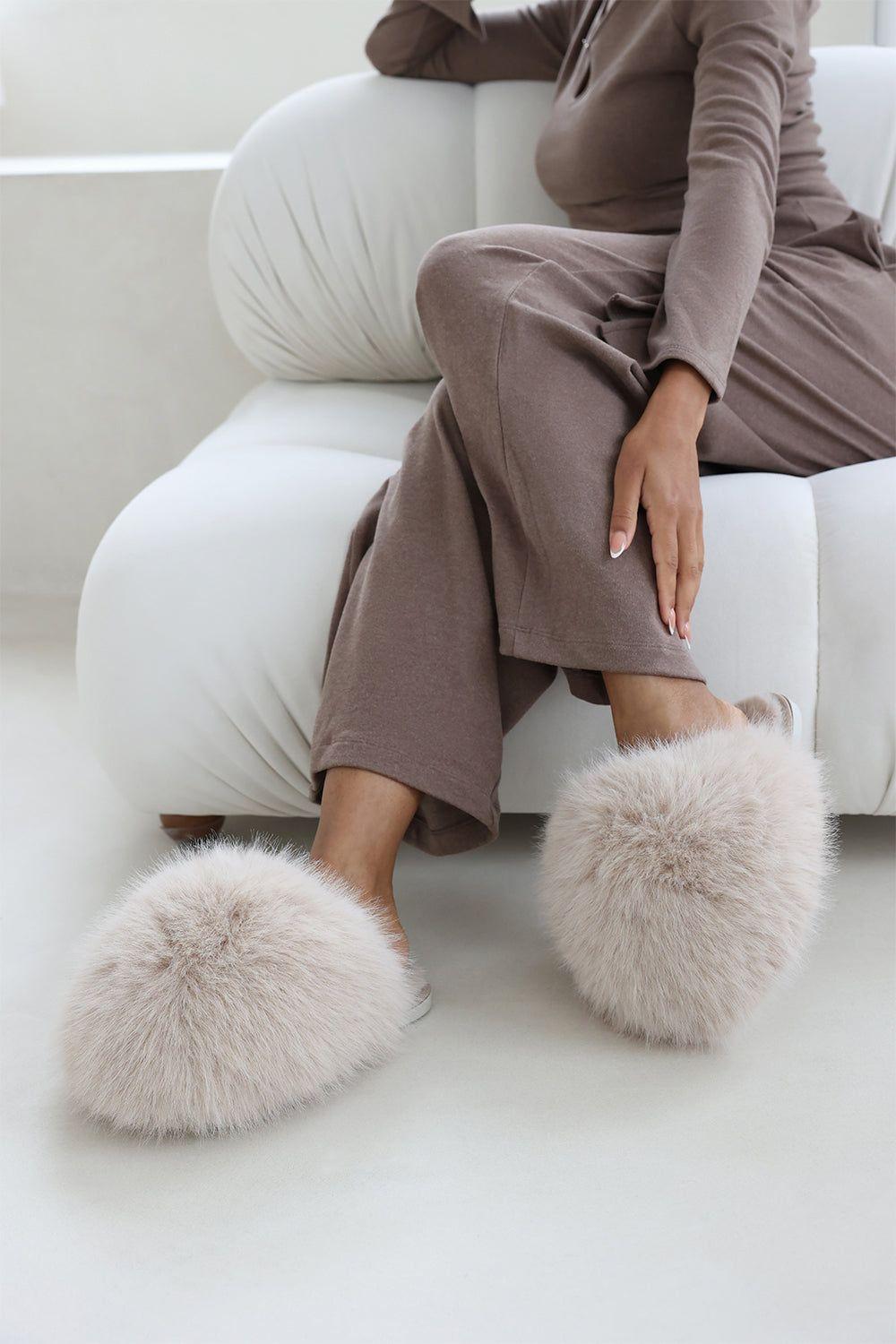 'Keira' Ultimate Fluffy Faux Fur Mule Slippers by WHERE'S THAT FROM