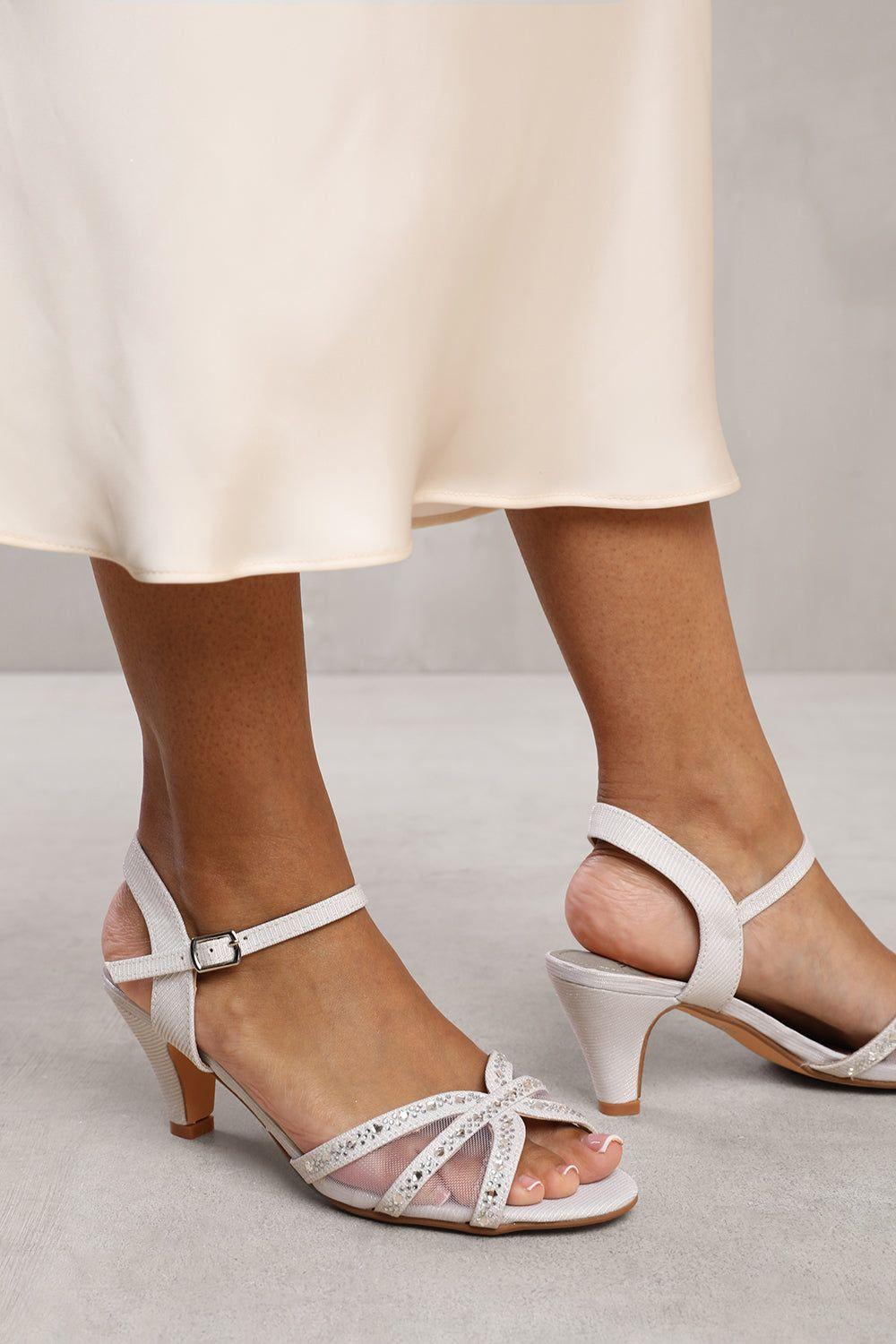 'Nymra' Diamante Mesh Strappy Heel by WHERE'S THAT FROM