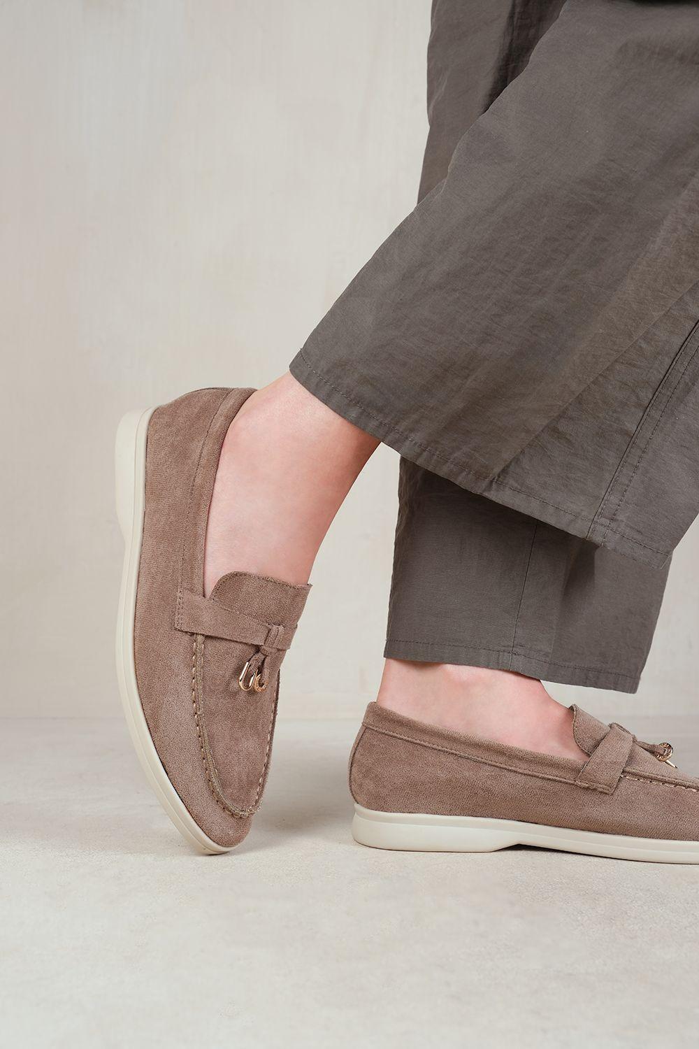 'Pegasus' Wide Fit Slip On Trim Loafers With Accessory Detailing by WHERE'S THAT FROM