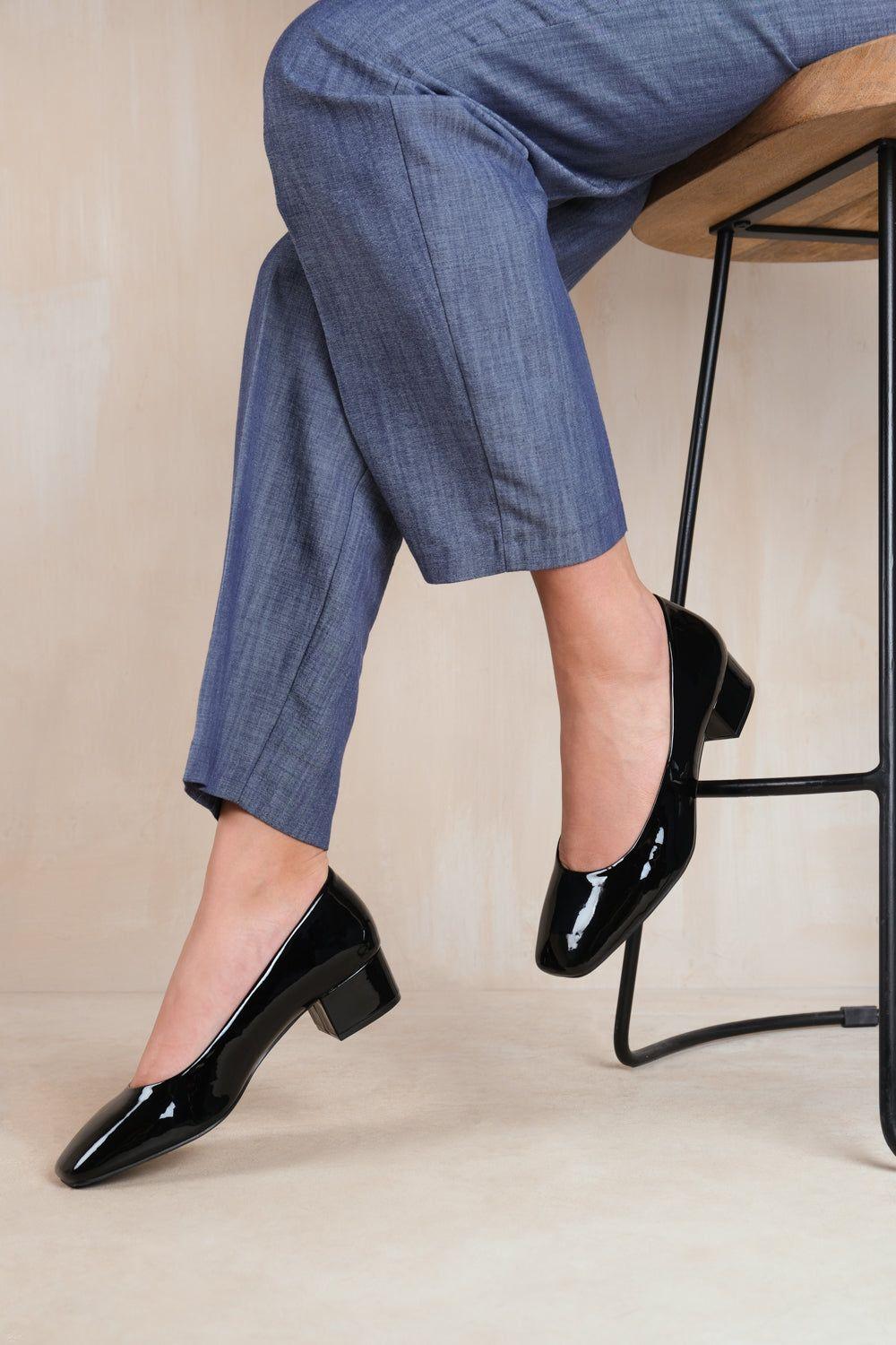 'Seattle' Low Block Heel With Square Toe by WHERE'S THAT FROM