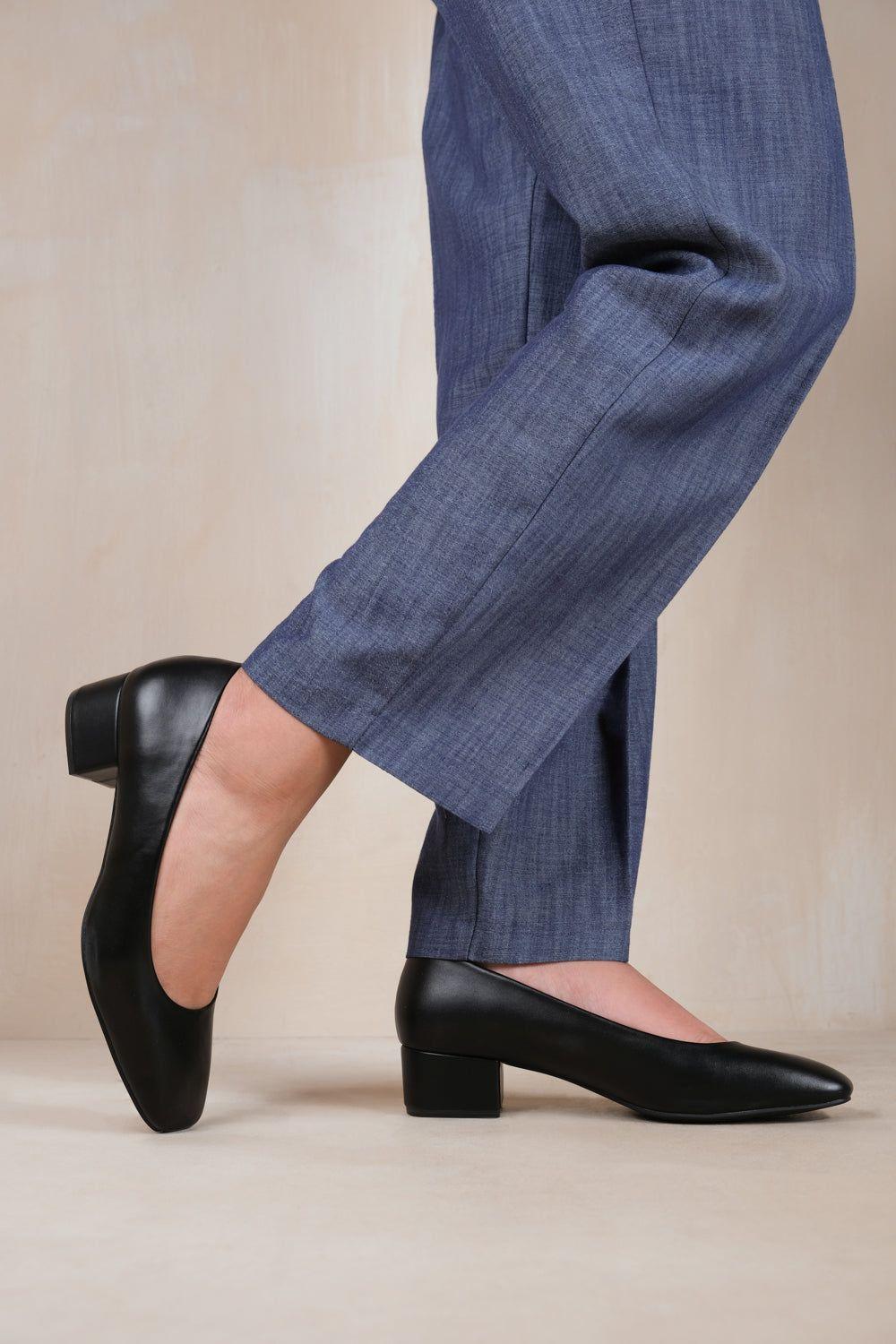 'Seattle' Low Block Heel With Square Toe by WHERE'S THAT FROM