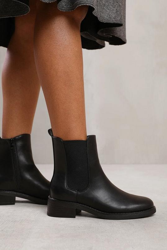 'Serna' Wide Fit Ankle Boot With Elastic Panel And Side Zip by WHERE'S THAT FROM 'Serna' Wide Fit Ankle Boot With Elastic Panel And Side Zip by WHERE'S THAT FROM