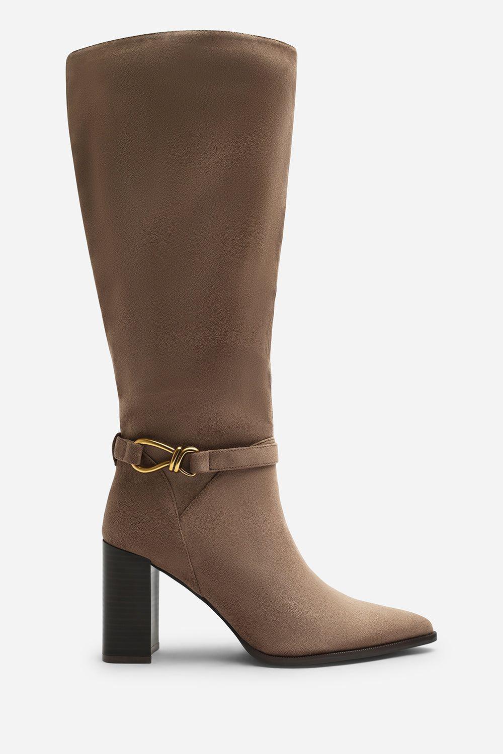 Winona Knot Trim Detail Knee High Boots by WHERE'S THAT FROM